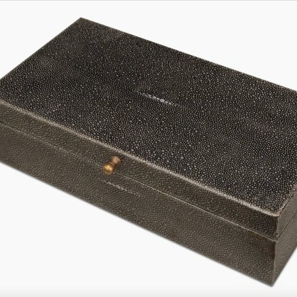 Sarreid Gatsburg Shagreen Box antique green-grey - Picture 1 of 12